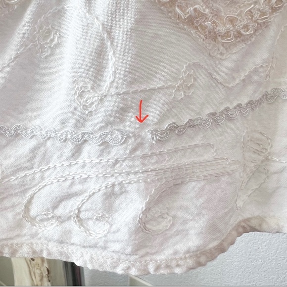 VINTAGE Cream Embroidery Mini Wrap Skirt - Picture 15 of 15